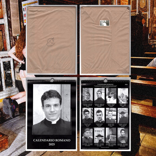+Hot Priest Calendar 2025+ {gift-wrapped with commemorative art postcard, signed & numbered | limited edition of 69 ~ sourced directly from the Vatican}